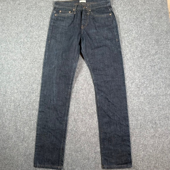 The Unbranded Brand UB201 Tapered Fit Raw Selvedge Denim Jeans Size 29x33 Indigo - Picture 1 of 12